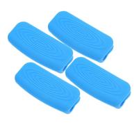 BUTIFULSIC 4pcs Heat-Resistant Silicone Pot Handle Protectors Non-Slip Bendable Frying Pan Handle Sleeves Blue for Kitchen and Restaurant Use