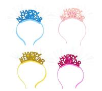BUTIFULSIC 4pcs LED Fiber Optic Headbands Party Hairband Accessories with Plastic Abs and LED Lights for New Year Party and Performance Random Color