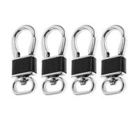 BUTIFULSIC 4pcs Metal Keychain Carabiner Clips for Men, Zinc Alloy and Pu Leather Key Holders, Lightweight and Reusable with High-class Polishing, for Carrying Keys Safely on Pants Or Bags
