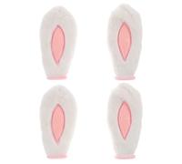 BUTIFULSIC 4pcs Plush Bunny Ear Helmet Decorations with Universal Compatibility and Removable Design, White Rabbit Ear Helmet Accessories for Motorcycles and Bicycles, Unique Playful Style