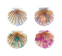 BUTIFULSIC 4pcs Small Claw Clips Mini Shell Clip 0.98x0.98x0.79in Acetic Acid Material Firmly Grip Hair No Hurt to Hair Teens Stylish