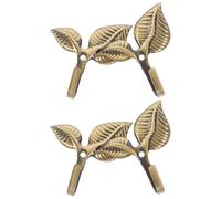 BUTIFULSIC 4pcs Vintage Wrought Iron Leaf Hooks Wall Mounted Decorative Coat Hooks in Antique Bronze Heavy Duty Metal Key for Bathroom Entryway and Home Organization