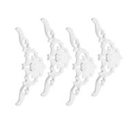 BUTIFULSIC 4pcs White Faux Plaster Corner Applique with Embossed Ornate Rococo Scroll Details, Classic European Vintage Furniture and Wall Decoration, Waterproof Hard Plastic for Home