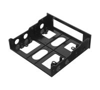 BUTIFULSIC 5.25 Inch to 3.5 Inch Hdd Mounting Bracket Adapter with Shock Absorption, Plastic Drive Bay Conversion for PC Case Expansion and Maintenance Projects, Black Open Hollow Design