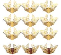 BUTIFULSIC 50 Pcs Small Chocolate Cups Paper Candy Cups Square Butterfly-Shaped Wrappers Easy to Use Versatile Use for Festivals and Parties