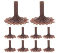 BUTIFULSIC 50Pcs Brown Plastic Model Tree Stand Bases for DIY Miniature Scenery, Architecture Model Trees Holder for Sand Table Decor and Train Scenery Building Supplies