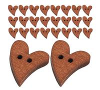 BUTIFULSIC 50pcs Cartoon Heart Button Wooden Craft Buttons for Sewing DIY Scrapbooking Arts Projects Cute Small Novelty Heart Shaped