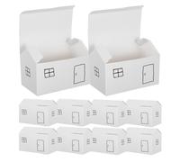 BUTIFULSIC 50pcs Folding Box House Shaped Candy Boxes Small White for Party Supplies Christmas Wedding Decorations Treat Containers