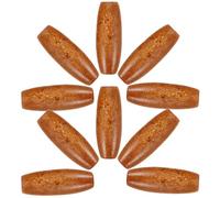 BUTIFULSIC 50pcs Oval Wooden Beads Maple Wood DIY Craft Beads with 2.5mm Hole for Macrame and Bag Decoration Brown 8.5x22mm