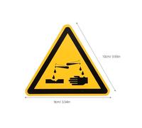 BUTIFULSIC 5pcs Corrosion Warning Labels Self Adhesive Paper Safety Warning Signs for Industrial Warehouse and Areas Requiring Corrosion Sign Protection Yellow Chemical Hazard Stickers