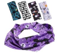 BUTIFULSIC 5pcs Halloween Headbands for Elastic Cloth Hair Bands Skull Spider Net and Pumpkin Patterns Creative Halloween Theme Design to Keep Daily Hairstyle