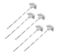 BUTIFULSIC 5pcs Retro Alloy Fan Hair Stick Hairpin for Ceremonies and Ancient Style Parties, Simple and Chic Chinese Hair Accessory with Silver Finish, and Girlfriends