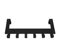 BUTIFULSIC 6 Hooks Over The Door Hooks Black Stainless Steel Heavy Duty Strong Load Capacity Space Optimization Sl inish Practical Hanger for Bedroom Home Decor Bags Clothes