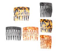 BUTIFULSIC 6pcs Animal Print Detangling Comb Hair Side Combs Acetic Acid Material Secure Styling Stable Retro Design Women Hair Stylist Special Events Daily Use