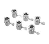 BUTIFULSIC 6pcs Chrome Plated Iron Grill Stop Sleeves for 12mm Skewers, Bbq Accessories for Even Grilling, Suitable for Outdoor Barbecue, Gas Oven, Backyard Parties and Camping