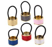 BUTIFULSIC 6pcs Metal Ponytail Holder with Multi-color Hair Ties for Women Hair Accessories for Secure Hairstyles for Daily and Party Use