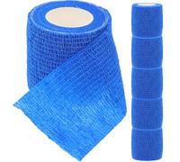 BUTIFULSIC 6Pcs Professional Pet Finger Deep Navy 5Cm X 4.5M Self-Adherent Wraps for Dog and Cat Paw Protection and Injury Treatment