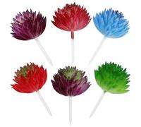 BUTIFULSIC 6pcs Simulated Succulent Plants Set Lifelike Artificial Plant Ornaments for Home and Bar Decorations Elegant Desktop Adornments Random Color