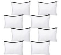BUTIFULSIC 8pcs Canvas Zipper Makeup Bag Set Sublimation Heat Transfer Pouch Travel Toiletry Organizer Pencil Case Storage Bags for Home and Travel