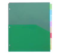 BUTIFULSIC 8pcs Plastic Binder Dividers with Tabs, 3 Hole Punched Page Dividers for School and Office Use, Large Capacity Storage Protecting Files from Water, Dust, and Wear