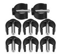 BUTIFULSIC 8pcs Raised Toilet Seat Pin Locking Clips Replacement for Toilet Platforms and Stools, Black Plastic and Reinforced Metal Inserts, Height Adjustable Plug for Secure Safety Rails