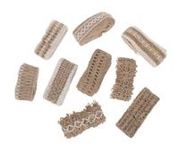 BUTIFULSIC 9 Rolls Rustic Jute Burlap Ribbon 2.2 Yards X 1.7 Inch Natural Jute Craft Ribbon for Wedding, Holiday Decorating, Can Be Arranged and Trimmed