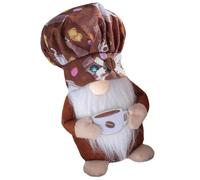 BUTIFULSIC Adorable Coffee Gnome Doll Decorative Plush Home Ornament Made of Polyester and Pp Cotton, for Cabinet Display and Bringing Good Luck