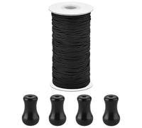 BUTIFULSIC Black Blind Pull Cord Knobs with Nylon and Pvc, Smooth the Touch Curtain Cord Pulls for DIY Window Blinds and Shade Hardware