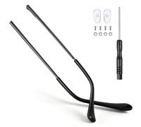 BUTIFULSIC Black Metal Spring Temple Arms for Glasses Replacement Pair | Ultra Profile, Gunmetal Finish, Single-tooth Hinge Connection, Easy At-home Repair for Adults and Travel