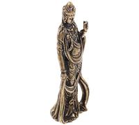 BUTIFULSIC Brass Craft Bodhisattva Statue Creative Bodhisattva Ornament 1.93x0.98x0.79in Brass Antique Style Fine Workmanship Family Indoor Desktop Decoration