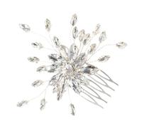 BUTIFULSIC Bridal Rhinestone Hair Comb Silver Side Clip Handmade Wedding Hair Accessory for Brides