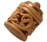 BUTIFULSIC Carved Scented Sachet Pendant with Hollowed Sandalwood Design, Vintage Aroma Diffuser Keychain for Car and Home Decoration, 1Pcs Fragrance Ball Container