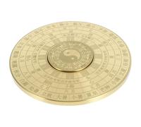 BUTIFULSIC Chinese Compass Portable Compass Vintage Brass with Double-sided Rotatable Bagua Design, Lightweight Desktop Decoration Retro Taoist Metal for Camping and Homeschooling