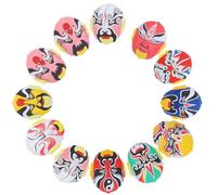BUTIFULSIC Chinese Opera Masks Traditional Beijing Opera Design Flocking 12pcs Lightweight Plastic Material Decorative Cosplay Props for Party Supplies and Decor