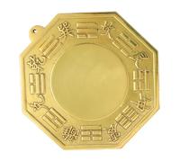 BUTIFULSIC Chinese Style Brass Bagua Mirror Wall-mounted Decorative Mirror in Golden Colour, Concave Design to Ward off Evil and Bring Good Fortune, Hanging Decor for Shop Or Home