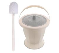 BUTIFULSIC Commode Pail Elderly Urinal Anti-Slip Easy to Carry Plastic with Lid and Cleaning Brush for Travel and Small Spaces Suitable for Seniors and Pregnant Women