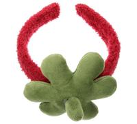 BUTIFULSIC Cute Strawberry Leaf Skincare Headband Coral Fleece Spa Facial Headband Versatile Accessory Prevents Water Droplets from Hair for Daily Use Women