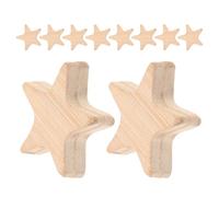 BUTIFULSIC Decorations for Christmas Decor Can be Combined and Disassembled 10pcs Mini Wooden Wood Star 1.7 Inch Khaki Star Shape Pieces with Smooth Finish for Crafts and Art Projects