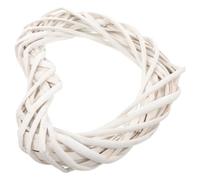 BUTIFULSIC DIY Wreath DIY Rattan Heart Shape White Wooden Wreath Frame Smooth Surface for Christmas Themed Bathroom Decoration 20cm
