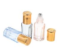 BUTIFULSIC Glass Roller Bottles Refillable 4pcs 3ml with Assorted Colour Caps, Compact and Stylish Perfume and Essential Oil Containers for Travel and Aromatherapy