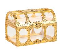 BUTIFULSIC Golden Plastic Treasure Chest Candy Box for Wedding or Party Favour, Built to Last with Multifunctional Design, Small or Candy Storage Box