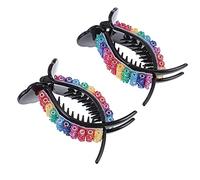 BUTIFULSIC Hair Barrettes Clips 2pcs Colorful Non- with Rhinestone Decoration Strong Hold on New Year's Day Or Teacher's Day for Medium to Thick Hair Suitable for Women