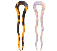BUTIFULSIC Hair Pins Decorative Hair Sticks U Shaped French Style 2pcs Acetate Sheet Material Secure Hold and No Snag for Women and Teen for Buns
