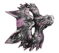 BUTIFULSIC Halloween Fox 3d Mask in Black Pu Foam with Realistic Details, Reusable and Easy to Clean Animal for Party Cosplay and Masquerade Events