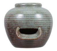 BUTIFULSIC Hand-painted Small Ceramic Fountain Jar with Waterfall, Indoor Tabletop Circulating Water Feature for Living Room, Office, and Courtyard Decor - Ancient Style Ceramic Fish Tank