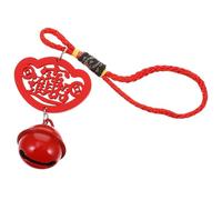 BUTIFULSIC Hanging Ornaments Auspicious and Beautiful Party Red Wooden 5pcs with Comfortable and Smoothly Polished Unique Chinese Style Design for Balcony and Plant Decoration