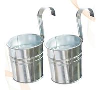 BUTIFULSIC Hook Flower Bucket 2pcs Iron Retro Stripe Home Hanging Planter