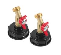 BUTIFULSIC IBC Tote Water Tank Adapter Copper and Plastic Construction 2pcs with Hose Spigot 3/4 Inch Water Faucet Outlet, Compatible with IBC Container Outlets for Outdoor Use and Handling