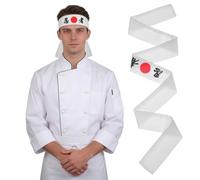 BUTIFULSIC Japanese Headband for Cooking and Sports Karate Headband Made of Cotton Sweat Absorption and Hair Control White Japanese Style Exquisite Craftsmanship