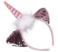 BUTIFULSIC Light-up Cat Ear Headband for Girls, Pink Cloth Material with Flashing Function, Creative Party Hair Accessories for Holiday and Party Use